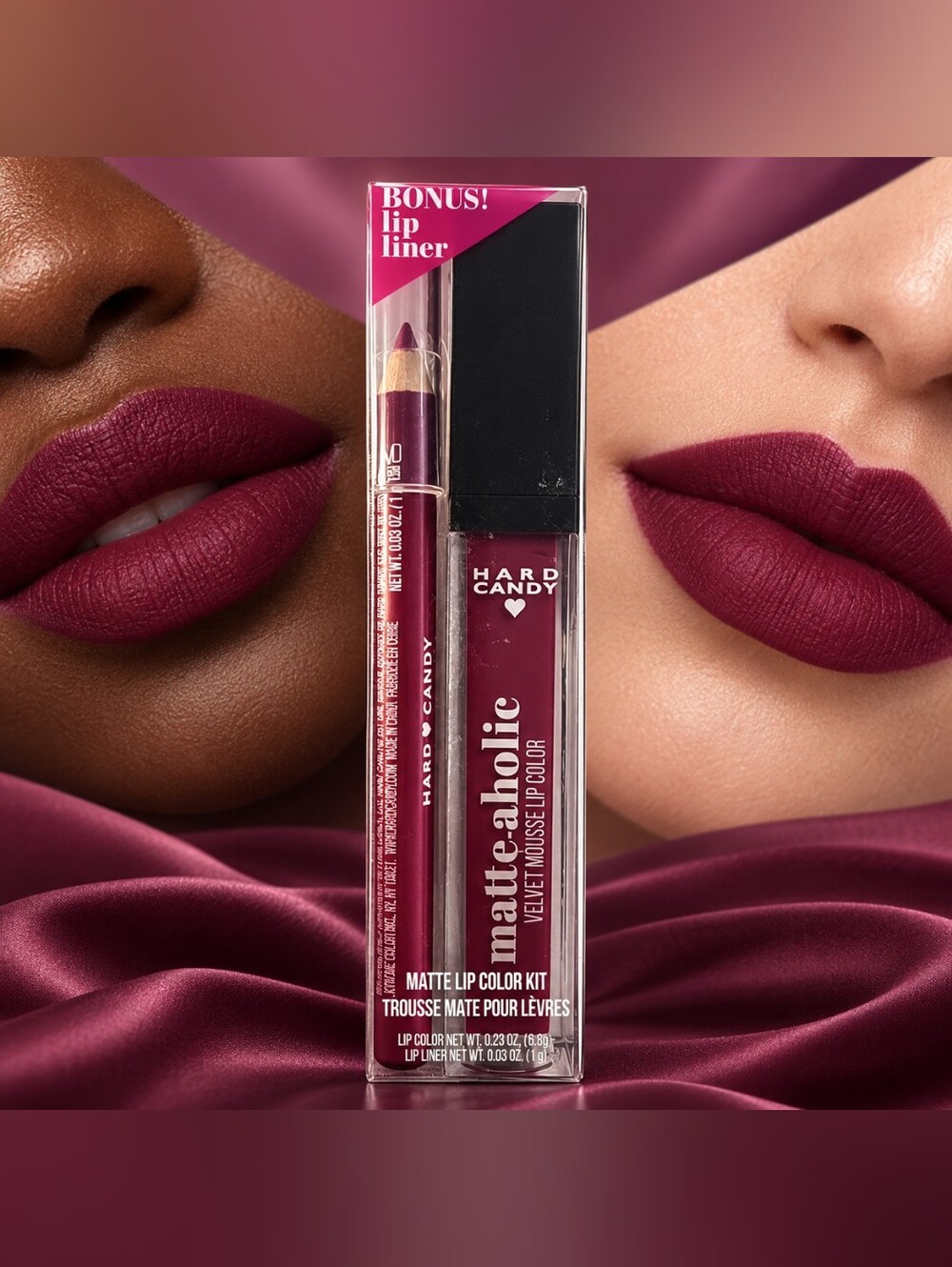 Hard Candy Matte-aholic Velvet Mousse Lip Color Kit - Berry Plum